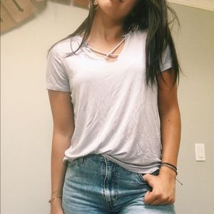 light purple criss cross  t-shirt